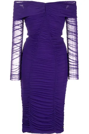 NISSA Vestido midi con diseño fruncido