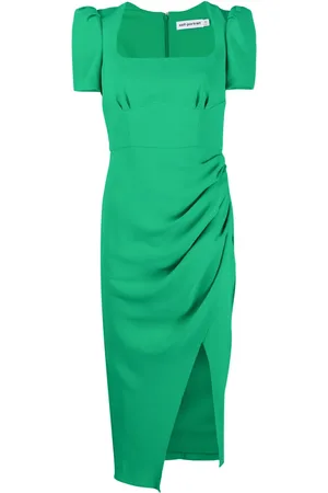 Self-Portrait Vestido midi con detalle fruncido