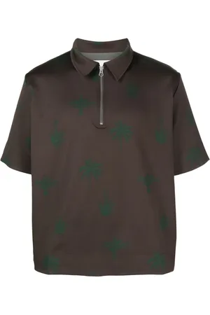 Jil Sander Playera tipo polo con palmeras estampadas