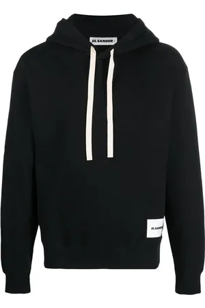 Jil Sander Hoodie con parche del logo y cordones