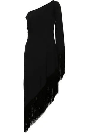 ‎Taller Marmo‎ Vestido midi con un hombro descubierto y flecos