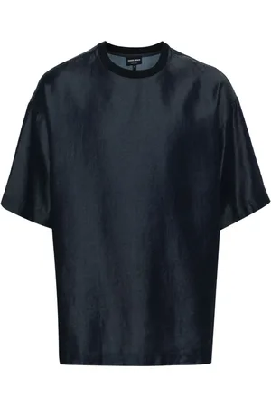 Giorgio Armani Playera de mezclilla con logo bordado