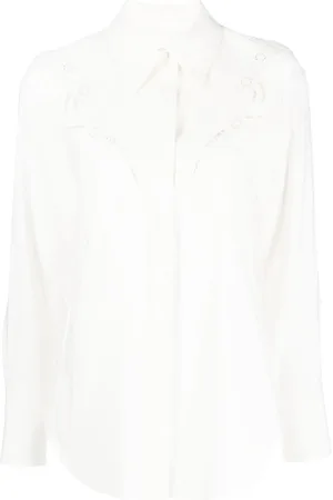 Chloé Camisa de seda con bordado inglés