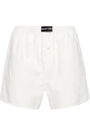 Marine Serre Bermudas con paneles de crochet