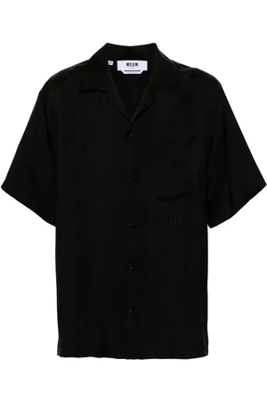 Msgm Camisa satinada con cuello cubano