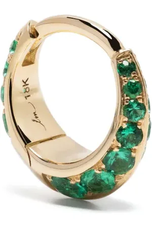 Lizzie Mandler Arracadas Double Sided en oro amarillo de 18kt con esmeralda