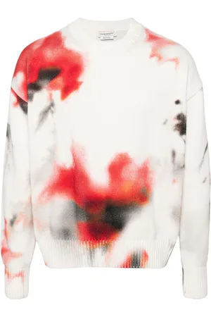 Alexander McQueen Sudadera tejida en intarsia con motivo tie-dye