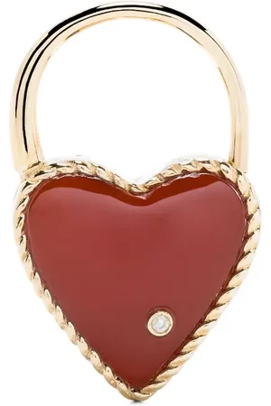 YVONNE LÉON Arete Creole Cadenas Coeur con diamante