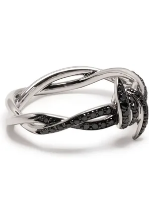 STEPHEN WEBSTER Anillo Forget Me Knot en oro blanco de 18kt con diamantes