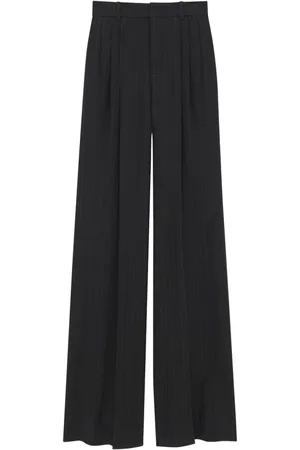 Saint Laurent Pantalones de vestir anchos con rayas diplomáticas