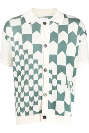 Rhude Playera tipo polo tejida con motivo de cuadros