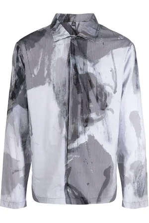 Alexander McQueen Camisa con rayas diplomáticas estampadas