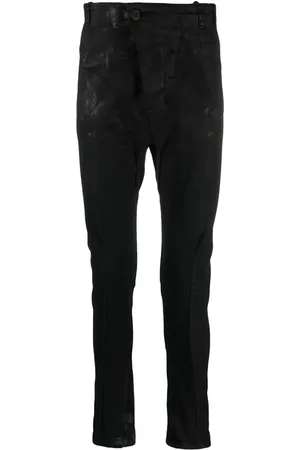 11 BY BORIS BIDJAN SABERI Skinny jeans drop crotch y efecto desteñidos