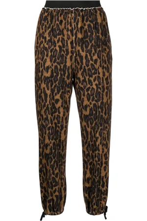 UNDERCOVER Pantalones con motivo de leopardo en intarsia