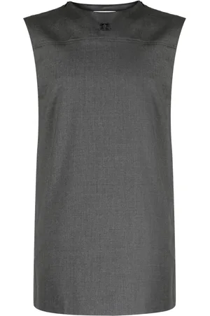 Courrèges Top con logo bordado y cuello redondo