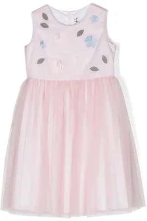 Il gufo Vestido acampanado con aplique floral