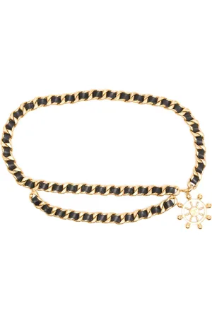 CHANEL Cinturón de cadena con dije del logo