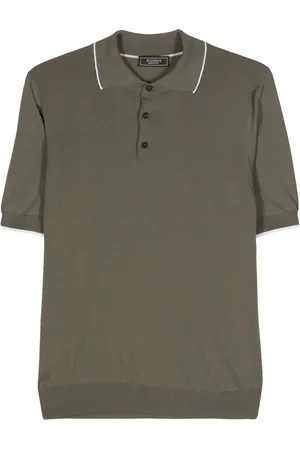 PESERICO SIGN Playera tipo polo de tejido fino de canalé