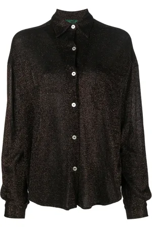 Jean Paul Gaultier Camisa con botones y efecto de lamé 1980