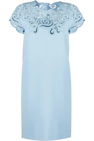 ERMANNO SCERVINO Vestido recto con ribete de tejido calado
