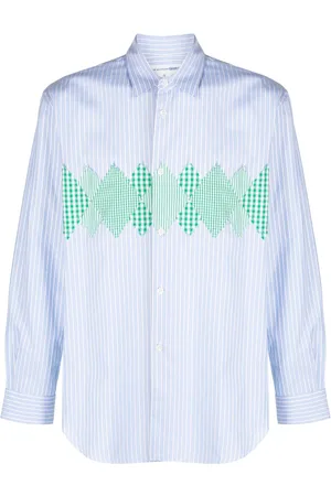 Comme des Garçons Camisa con estampado de rayas y apliques