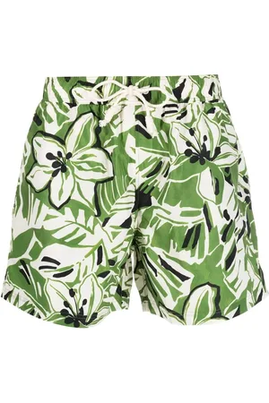 Palm Angels Shorts de playa con cordones y estampado floral