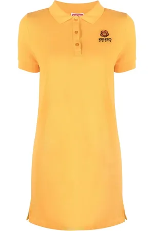 Kenzo Vestido estilo playera tipo polo corto con logo bordado