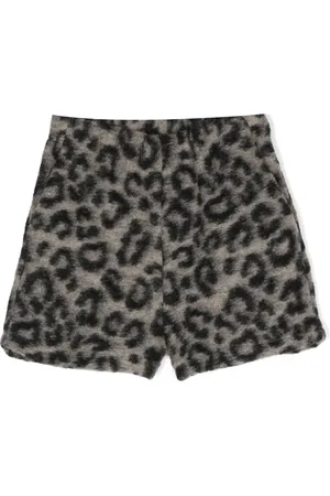DOUUOD KIDS Shorts elásticos con estampado de leopardo