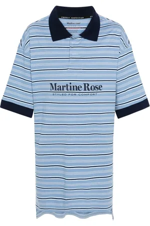 MARTINE ROSE Playera con logo estampado y motivo de rayas