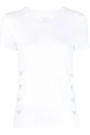 EA7 Playera con cuello redondo