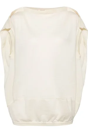 Comme des Garçons Top de tejido fino con cuello redondo