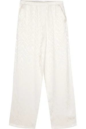 Family First Pantalones rectos con motivo en jacquard