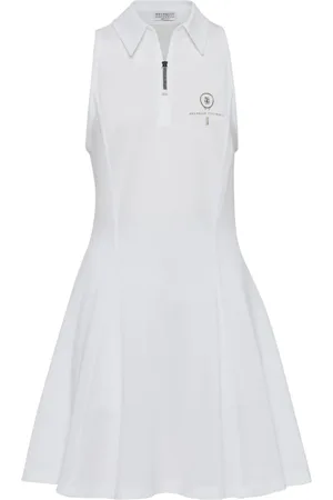 Brunello Cucinelli Vestido con logo bordado