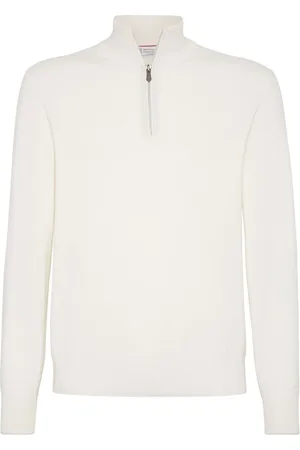 Brunello Cucinelli Playera tipo polo de cachemira con cuello alzado