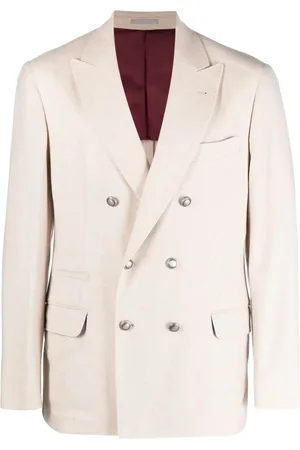 Brunello Cucinelli Blazer con doble botonadura y solapas de pico