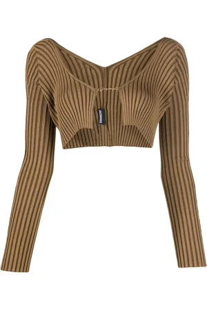 Jacquemus Cárdigan corto tejido de canalé
