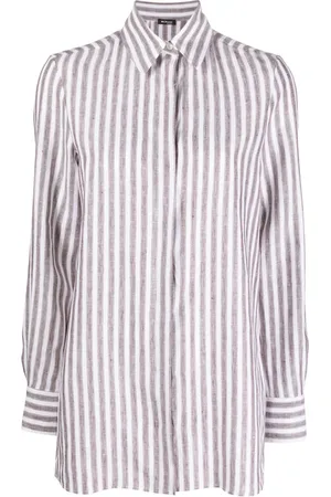 Kiton Camisa manga larga con rayas verticales estampadas