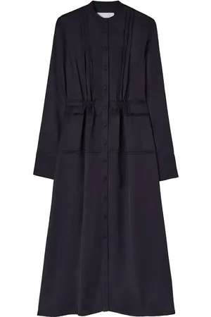 Jil Sander Vestido camisero midi con cuello mao