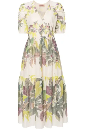 Twin-Set Vestido con estampado de jungla