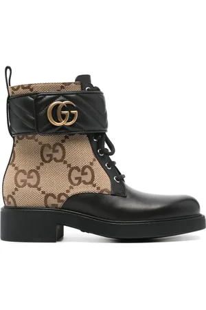 Gucci Botines con placa del logo y motivo GG