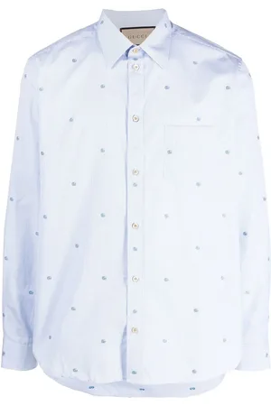 Gucci Camisa con logo bordado y motivo de rayas