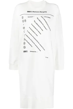Maison Margiela Vestido estilo sudadera con logo estampado