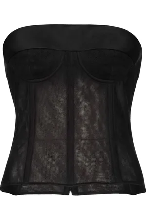Maison Margiela Top tipo bustier con ribete de tul