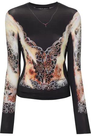 Y / PROJECT Top con estampado de encaje