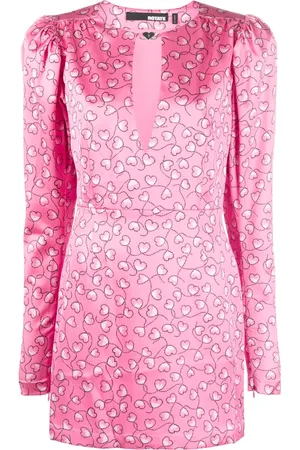 ROTATE Vestido corto satinado con corazones estampados