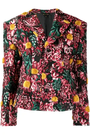 Comme des Garçons Blazer con estampado floral y botones