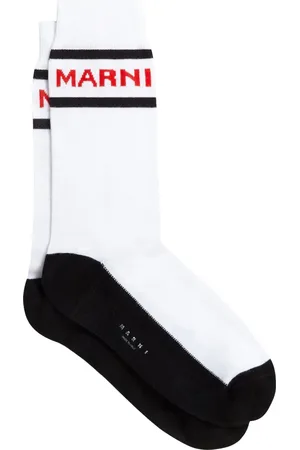 Marni Calcetines con rayas y logo en jacquard