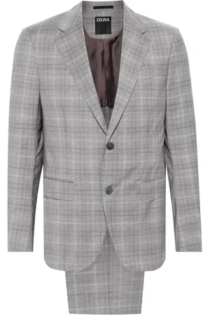 Ermenegildo Zegna Traje con botones y motivo de cuadros