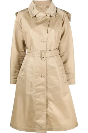 Moncler Gabardina con capucha y cinturón