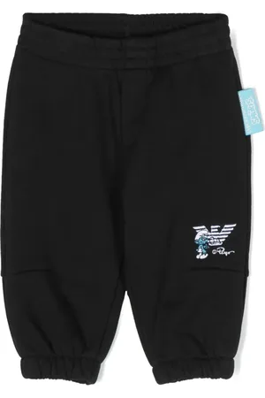 Emporio Armani Pants con bordado Smurfs